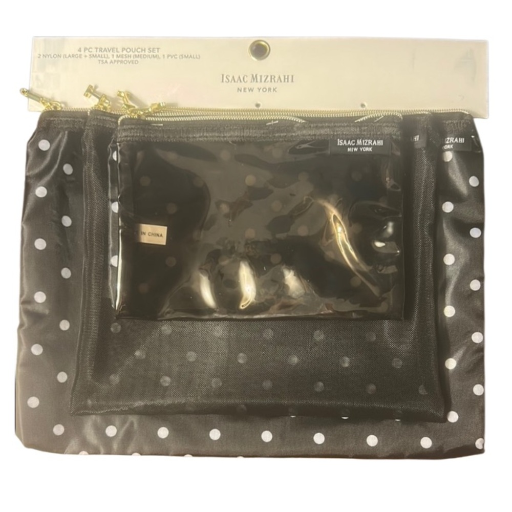 Isaac Mizrahi Black and White Travel Bag Set of Four